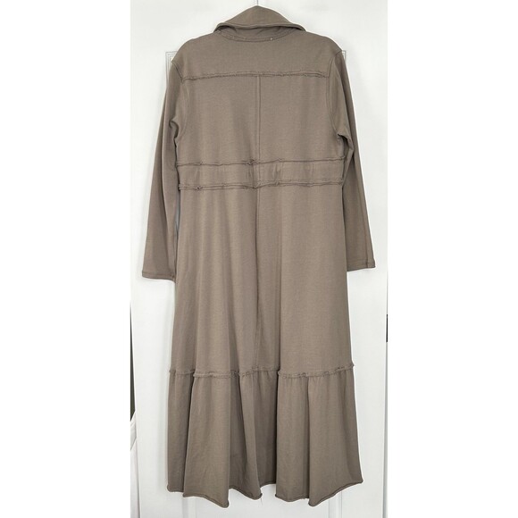 Easel Anthropologie Womens Duster Open Cardigan Sz S Terry Knit Taupe Boho Artsy - Picture 6 of 14
